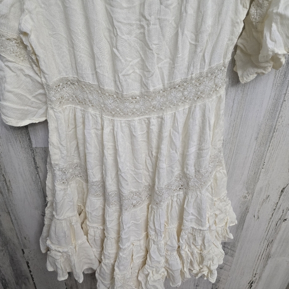 Free People Boho Off White Dress Womens Size XS - Picture 9 of 10
